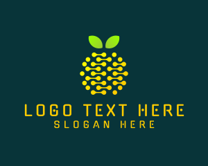 Telecom - Tech Circuit Fruit logo design