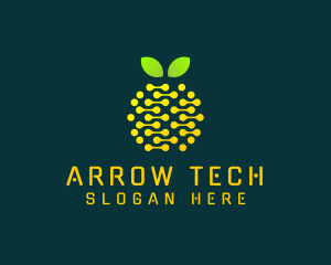 Tech Circuit Fruit  logo design