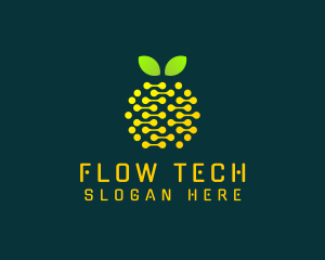 Tech Circuit Fruit  logo design