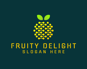 Tech Circuit Fruit  logo design