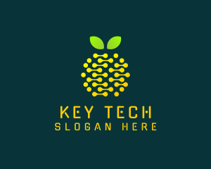 Tech Circuit Fruit  logo design