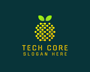 Tech Circuit Fruit  logo design