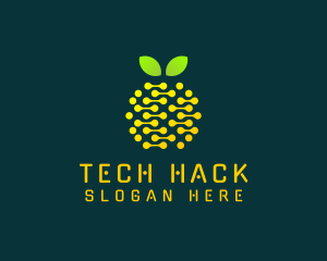 Tech Circuit Fruit  logo design