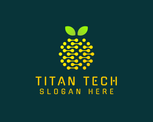 Tech Circuit Fruit  logo design