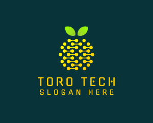 Tech Circuit Fruit  logo design