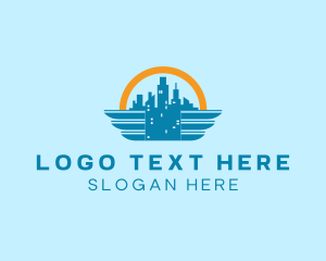 Land Developer - Building Wing Town logo design