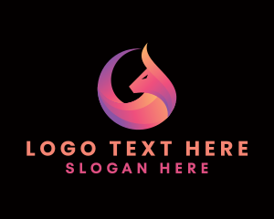 Advertising - Startup Gradient Bull logo design