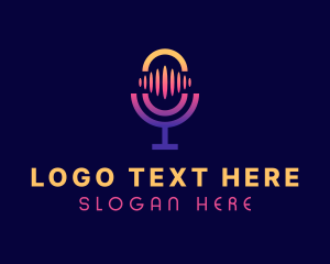 Record - Gradient Mic Podcast logo design