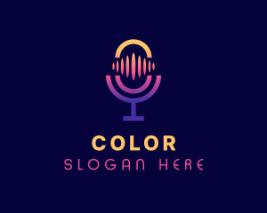 Colorful - Gradient Mic Podcast logo design