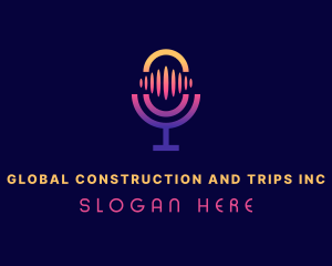Musical - Gradient Mic Podcast logo design