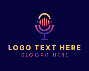 Music - Gradient Mic Podcast logo design