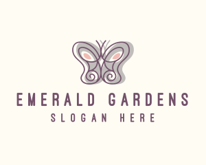 Garden Butterfly Insect logo design