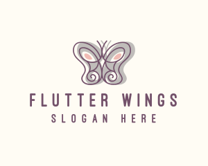 Garden Butterfly Insect logo design