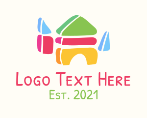 Playground - Preschool Building Block TOy logo design