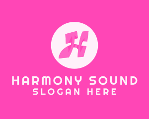 Pink Letter H logo design