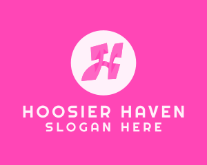 Pink Letter H logo design