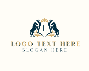 Heraldry - Elegant Horse Crest logo design