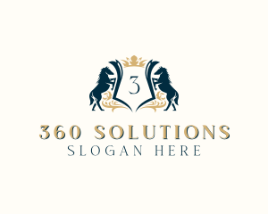 Elegant Horse Crest logo design