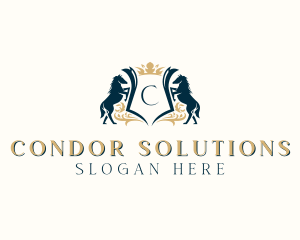 Elegant Horse Crest logo design