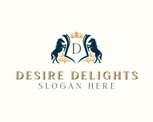 Elegant Horse Crest logo design