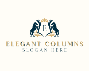 Elegant Horse Crest logo design