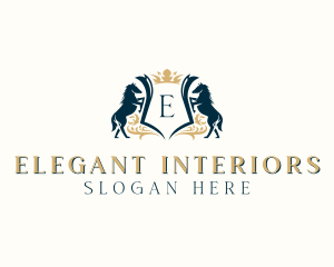 Elegant Horse Crest logo design