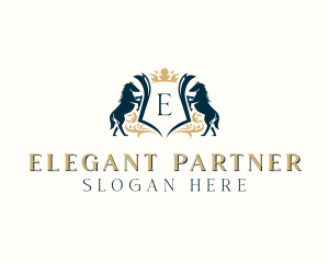 Elegant Horse Crest logo design