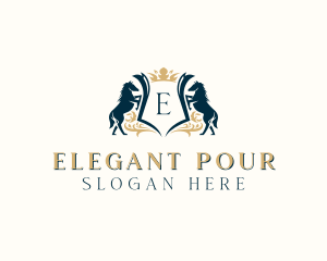 Elegant Horse Crest logo design