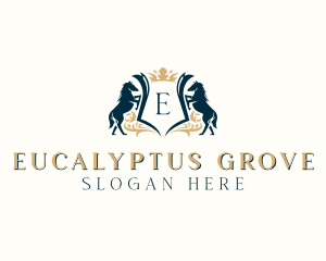 Elegant Horse Crest logo design