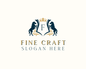 Elegant Horse Crest logo design