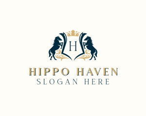 Elegant Horse Crest logo design