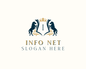 Elegant Horse Crest logo design