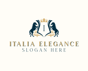 Elegant Horse Crest logo design