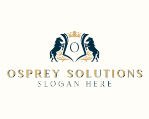 Elegant Horse Crest logo design