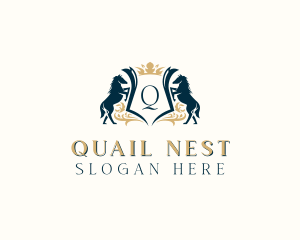 Elegant Horse Crest logo design