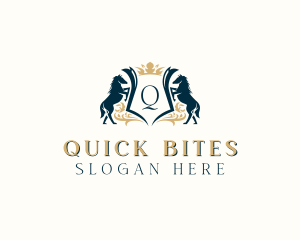 Elegant Horse Crest logo design