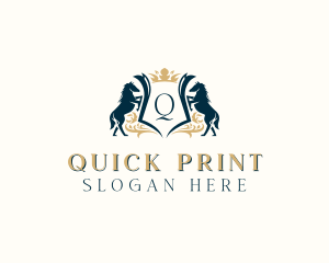 Elegant Horse Crest logo design