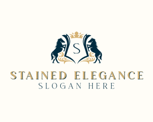 Elegant Horse Crest logo design