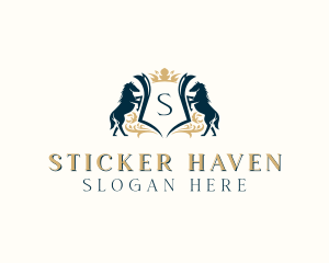 Elegant Horse Crest logo design