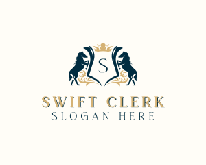 Elegant Horse Crest logo design