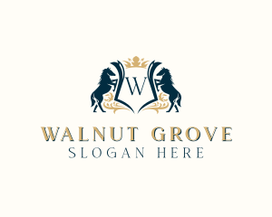 Elegant Horse Crest logo design