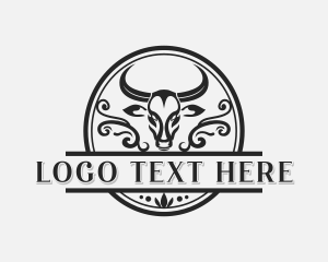 Cowboy - Bull Western Saloon logo design