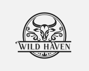 Bull Western Saloon logo design