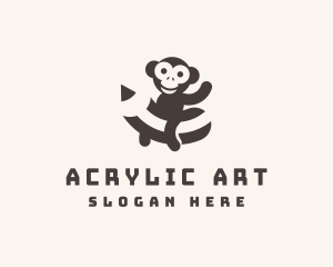 Monkey Pencil Art logo design