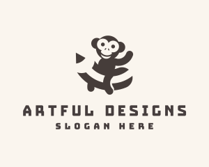 Monkey Pencil Art logo design