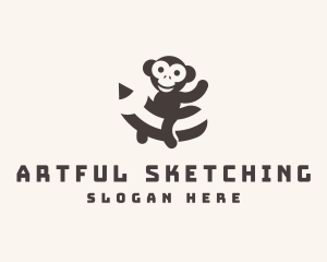 Monkey Pencil Art logo design