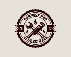 Pipe Wrench Handyman logo design