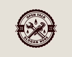 Pipe Wrench Handyman logo design