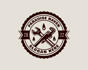 Pipe Wrench Handyman logo design