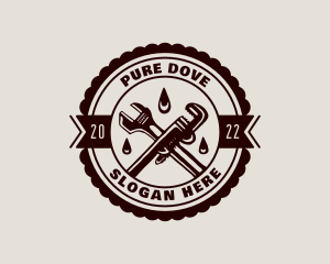 Pipe Wrench Handyman logo design